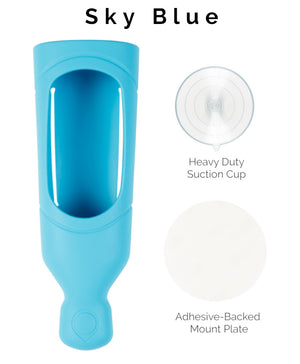Squeezi sky blue shampoo dispenser suction cup mount plate